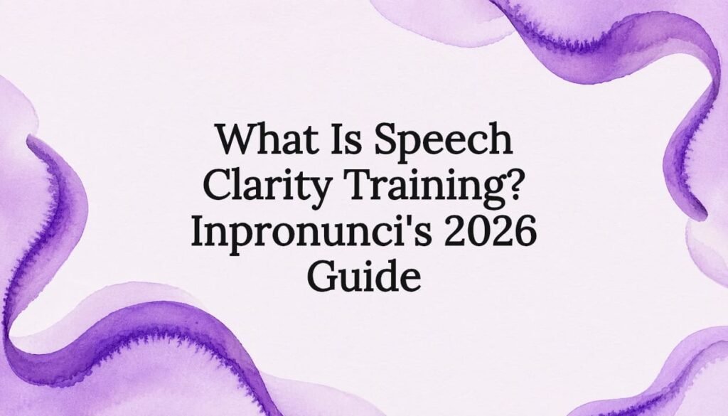 Decorative speech clarity training title card