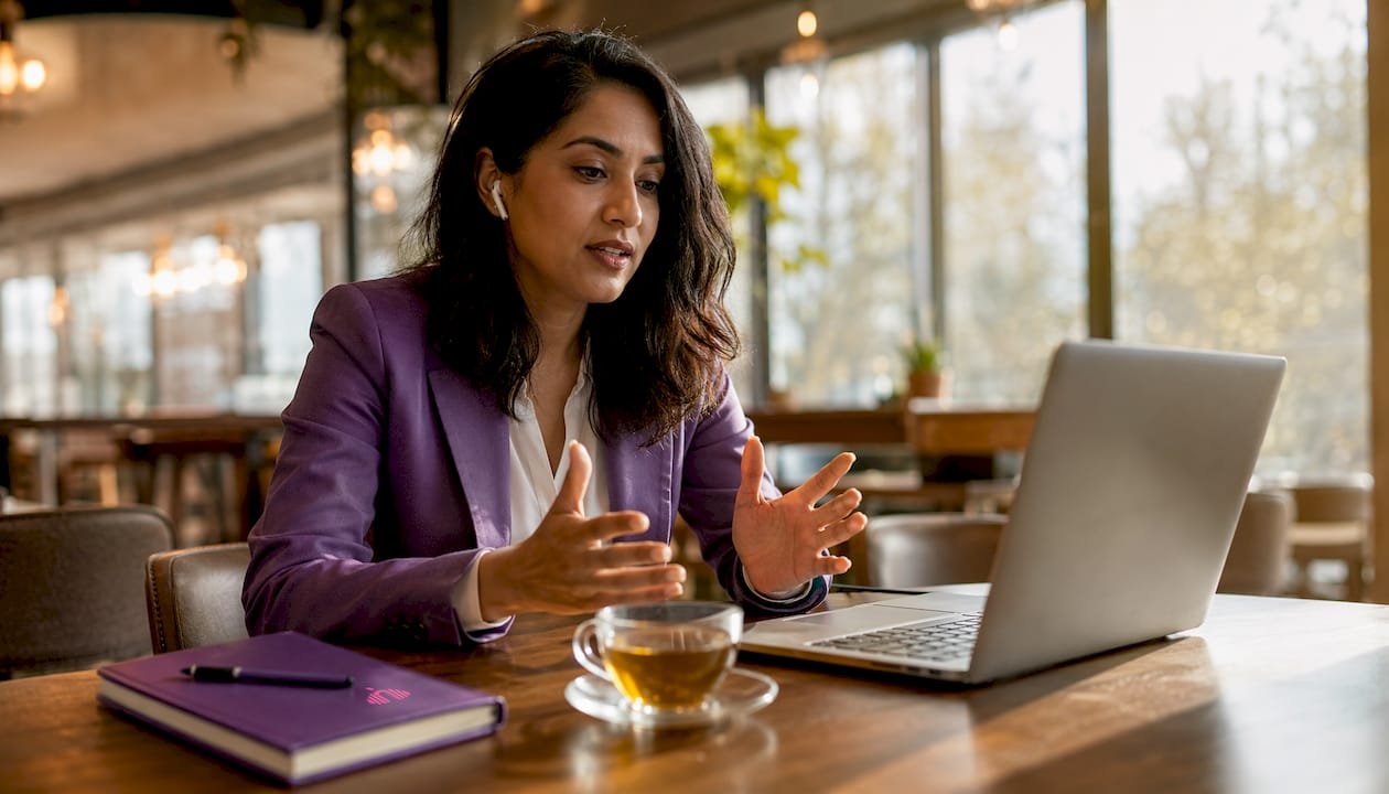 Professional woman in accent coaching session
