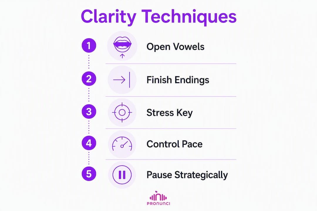 Infographic showing key clarity techniques steps