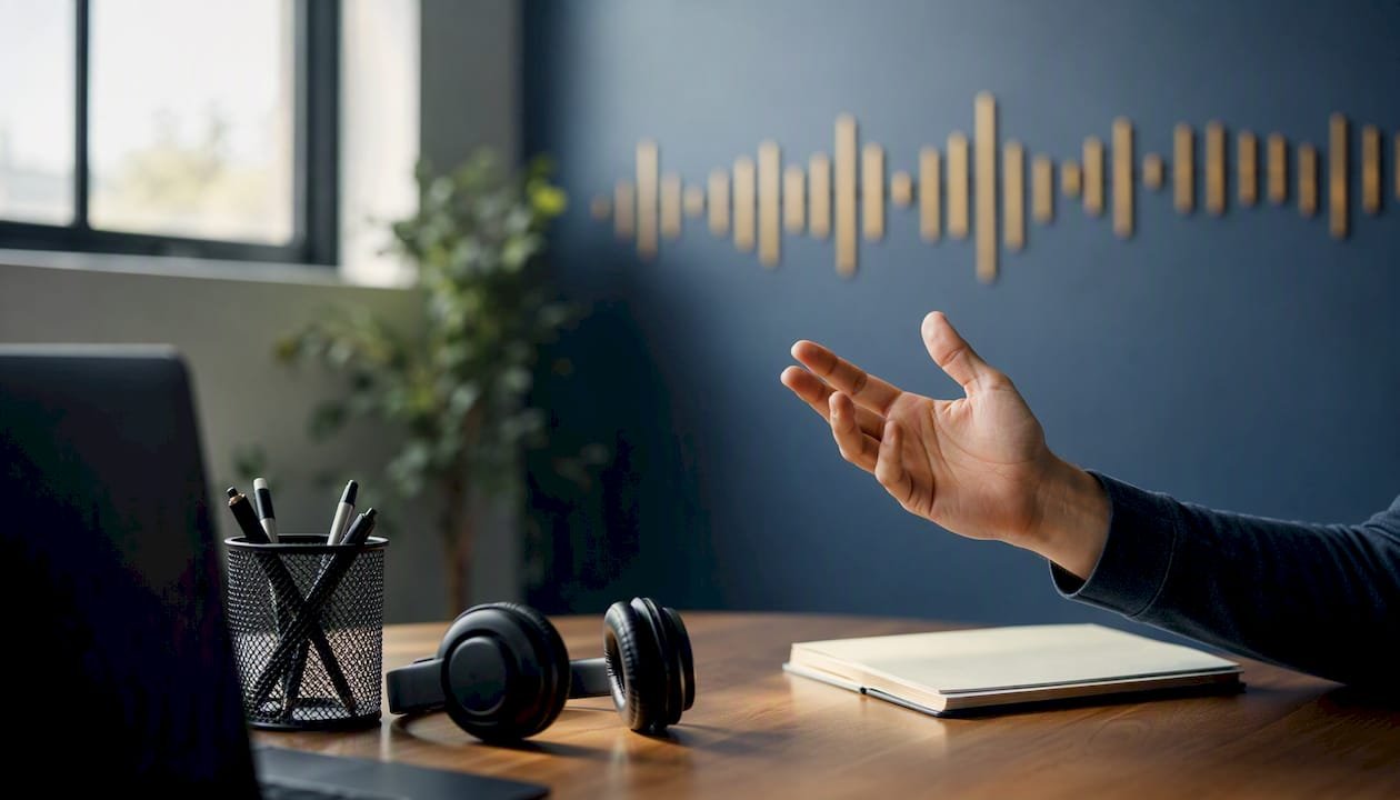 Hand giving corrective feedback in pronunciation coaching setting