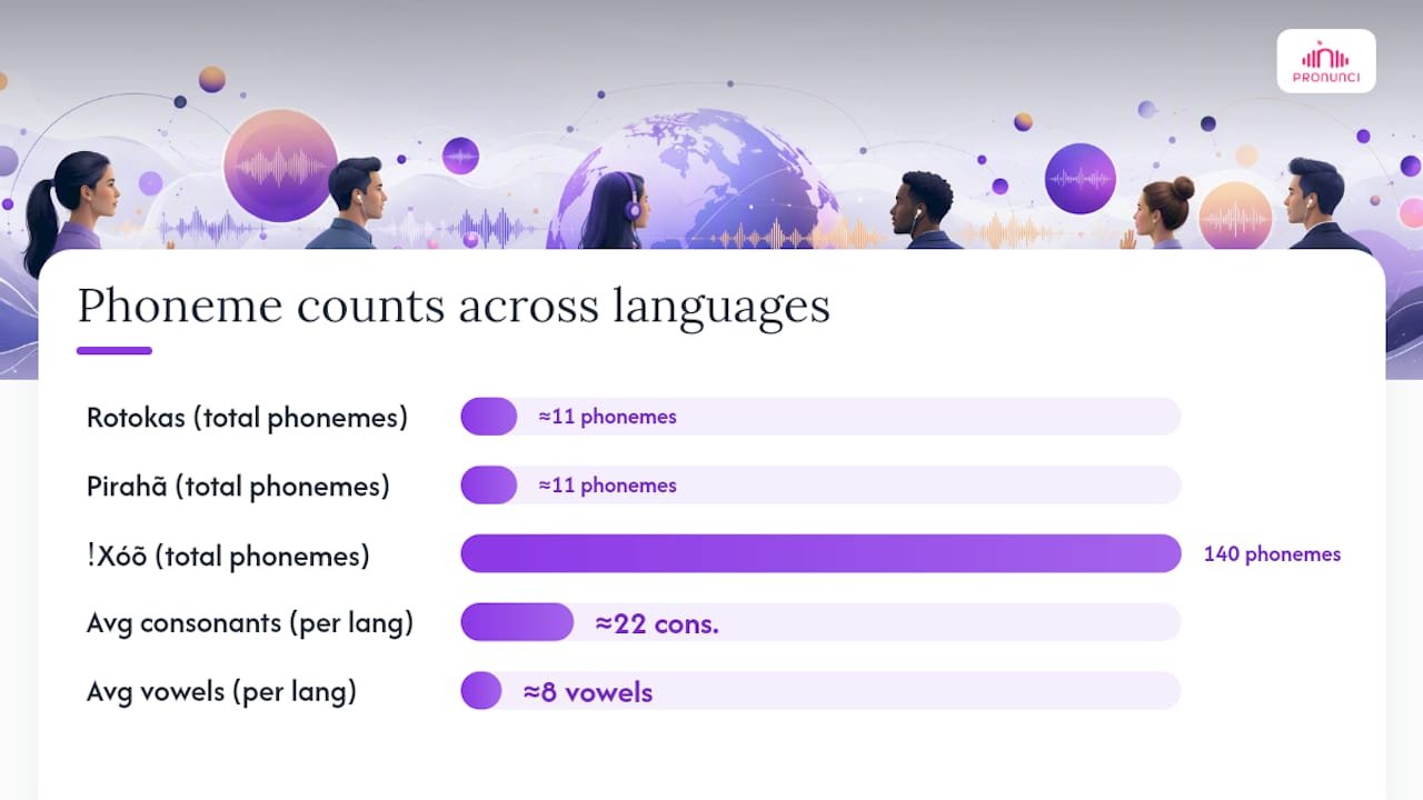 Diagram comparing phonemic inventory sizes across languages