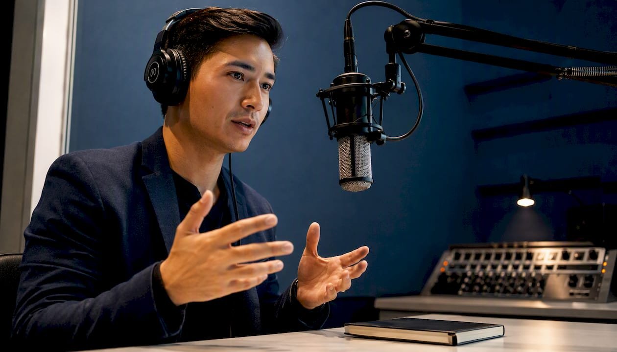 ESL learner recording persuasive pitch