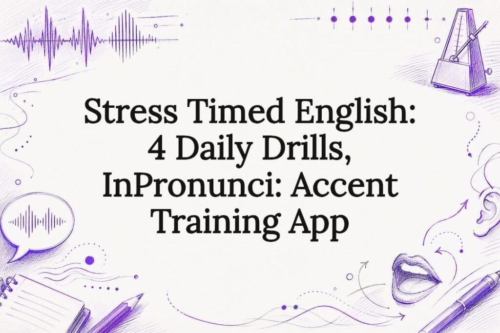 Stress timed English pronunciation title card