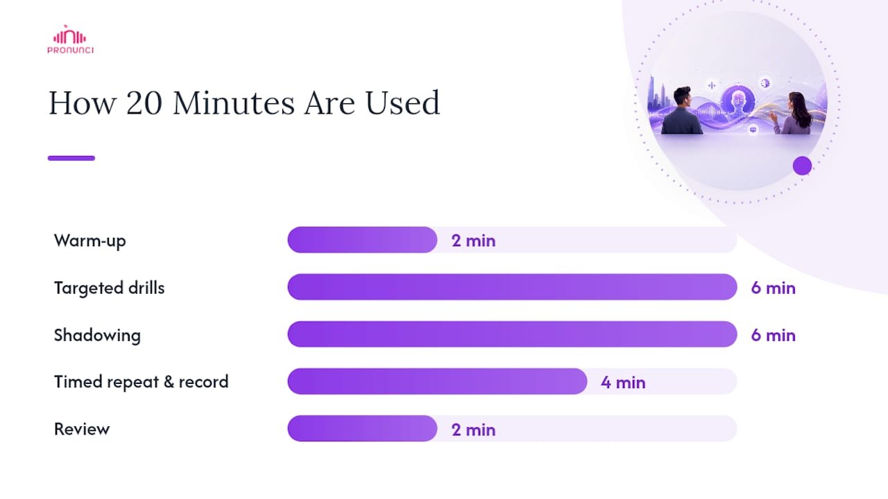 A 14-day starter plan and a repeatable 20-minute session — overview diagram