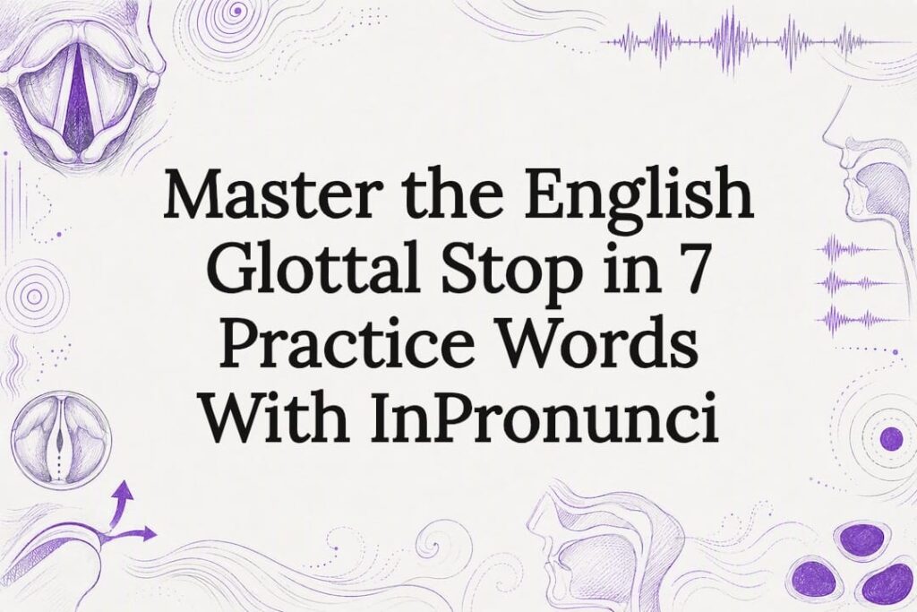 Decorative glottal stop pronunciation title card