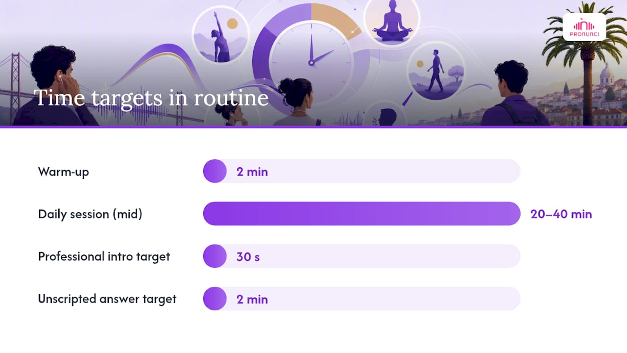 Six-week pronunciation practice timeline