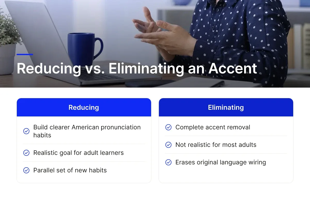 Reducing vs. Eliminating an Accent