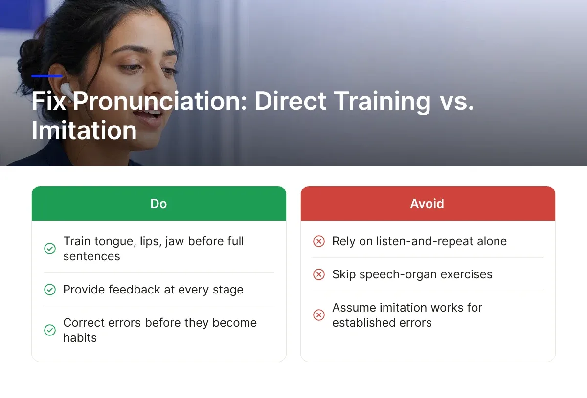 Fix Pronunciation: Direct Training vs. Imitation